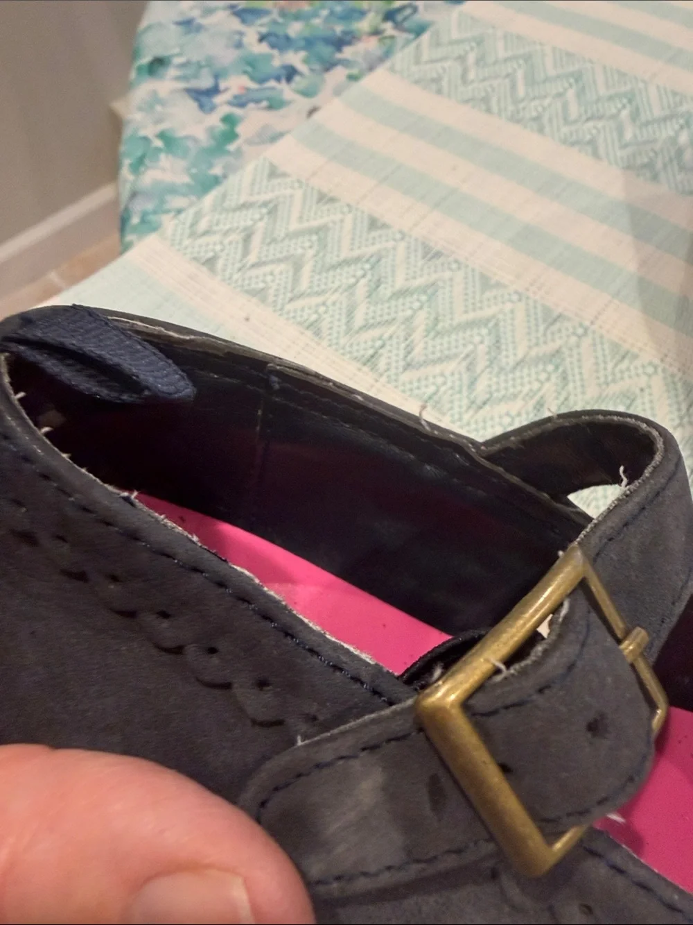 GAP Navy Mary Jane Shoes with Pink Insole Toddler size 9